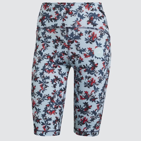 adidas by Stella McCartney TruePurpose floral-print cycling shorts – Blue - Picture 8 of 10